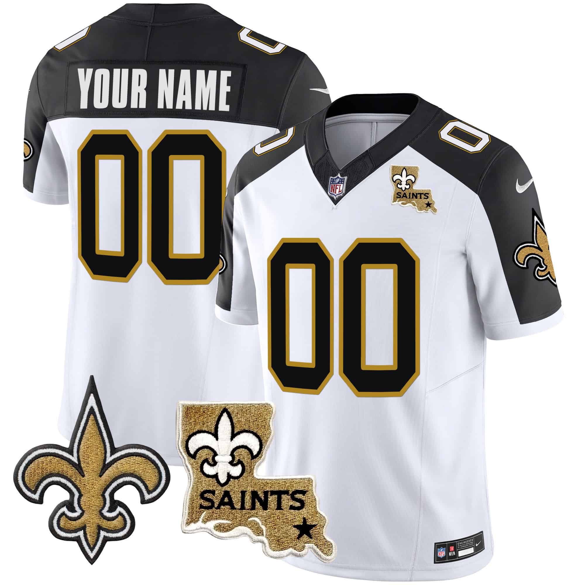 Men New Orleans Saints White 2024 Nike 1987 Legacy Vapor Custom Jersey V2 style 1